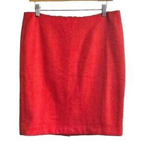 Anne Klein Skirt size 10 Petite red woven cotton
